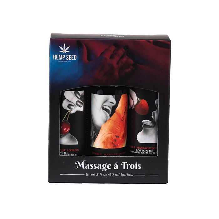 Earthly Body Massage a Trois Edible Gift Set - 2 oz Asst. Box of 3
