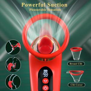 5IN1 Sucking Vibrator Rose , LCD Display.