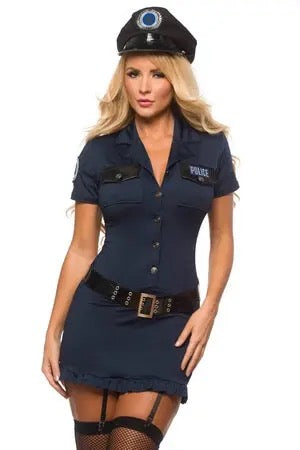 4 Pc Sexy Police Officer Costume
